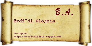 Bródi Alojzia névjegykártya